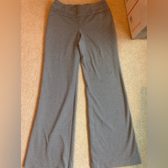 New York & Company Stretch Dress Pants | Black & White Wide Leg Trousers | - Picture 1 of 6